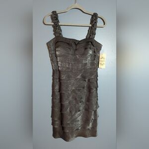 NWT Sangria Metallic Ruffle Dress Women's Size 10P
